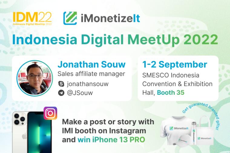 Join iMonetizeit at Indonesia Digital Meetup 2022